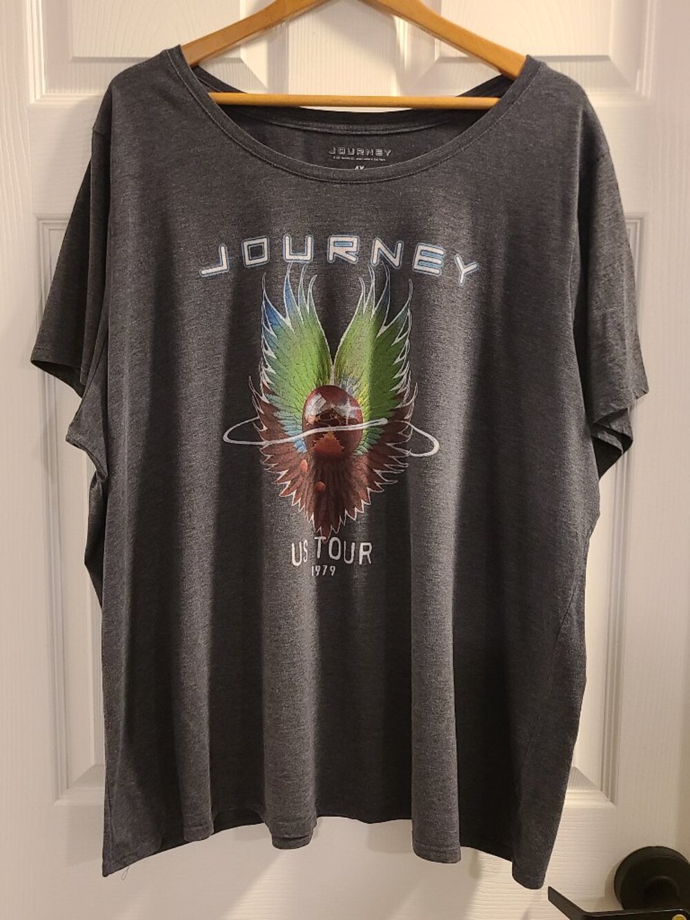 Mens Journey Graphic Band T-Shirt Size: 4XL Color: Gray